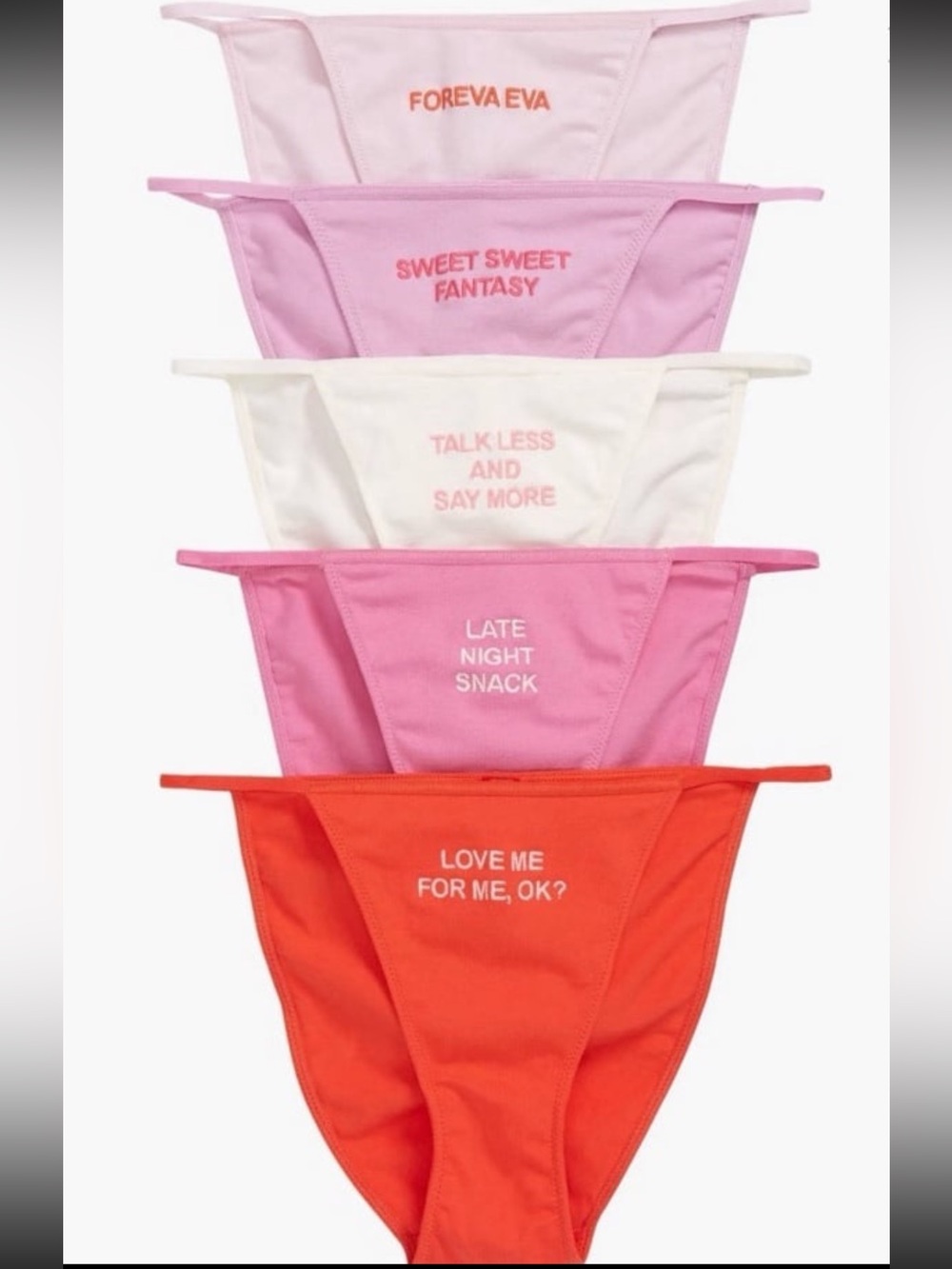 Skims Cotton Jersey String Bikini Panties Pack Valentines Day Collection XS